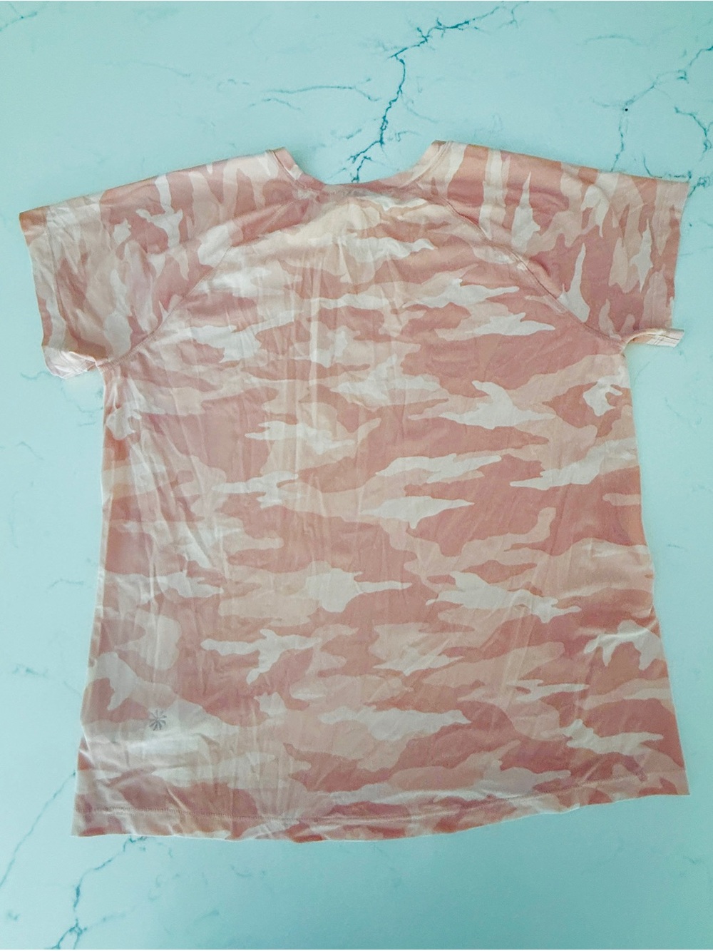 Athleta Neutral Camo Tee in Pink and Cream size XS